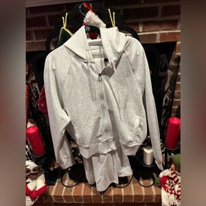 Velocity Women's Light Gray Zip-Up Hoodie & Pant Set! Size:XL Full Zipper NWT!